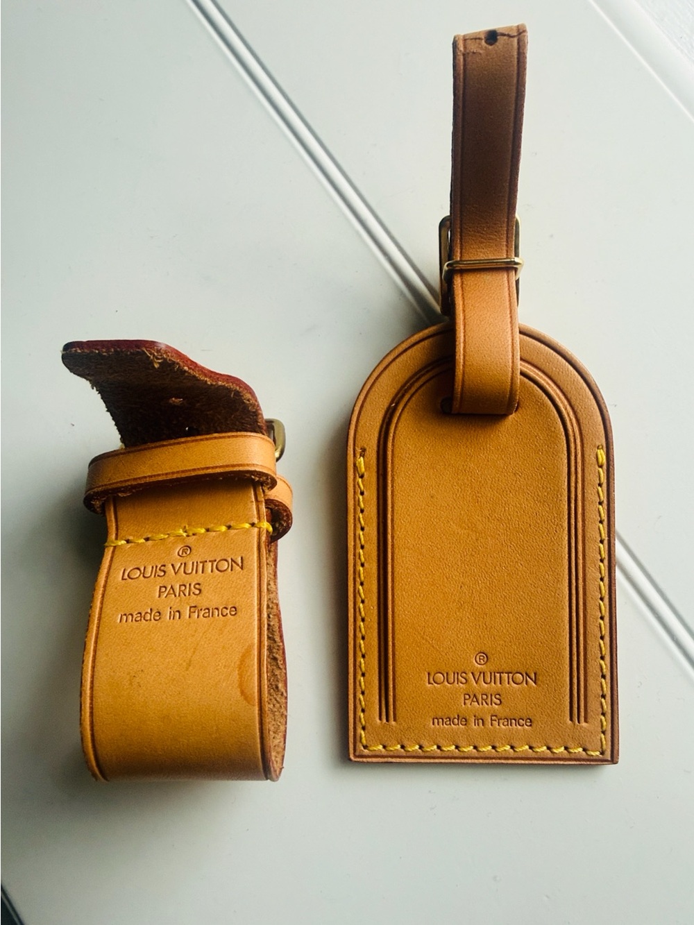 Authentic Louis Vuitton Vachetta Luggage Tag & Poignet Set - Picture 10 of 10